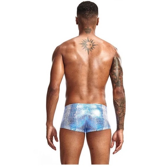 Mens Snake Skin Faux Leather Boxer Shorts Men U Convex Low Waist Male Un… - Picture 2 of 3